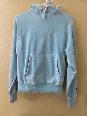 XS Champion Light Blue Hooded Sweatshirt - Classic Pullover